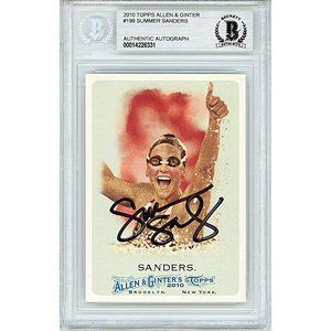 Summer Sanders Signed 2010 Allen and Ginters Olympic Card Gold Beckett Autograph